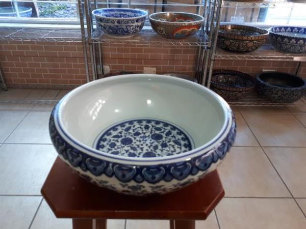 VASO RASO AZUL E BRANCO