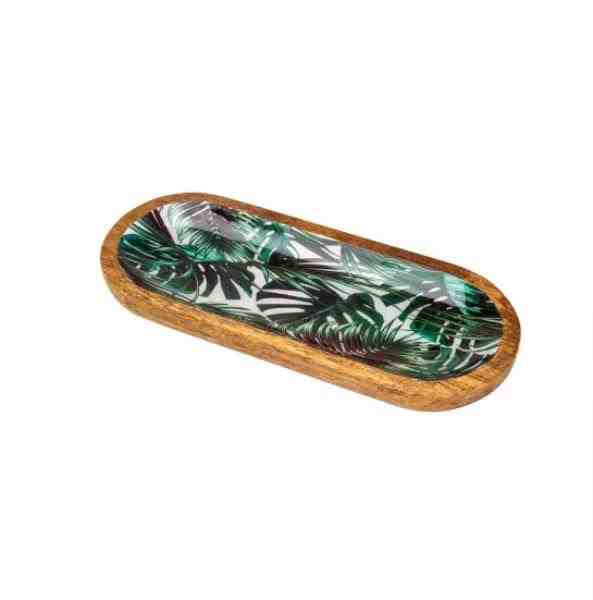TRAVESSA DE MADEIRA LEAFAGE 30X12X2,5CM