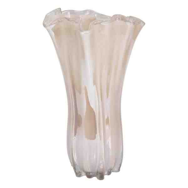 VASO VIDRO BRANCO 20X38CM