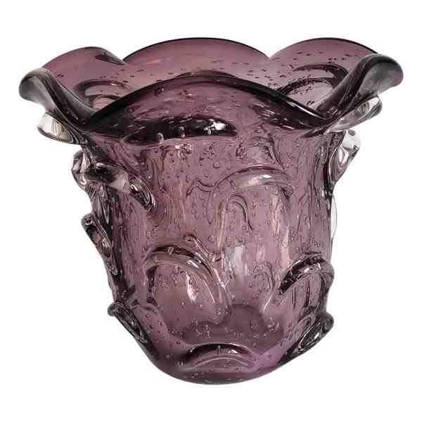 VASO DE VIDRO ROXO MURANO 15X14CM