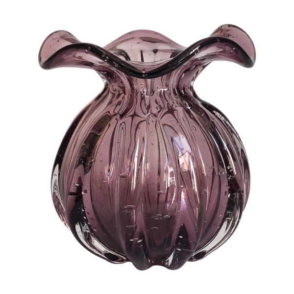VASO DE VIDRO ROXO MURANO 11,5X13CM
