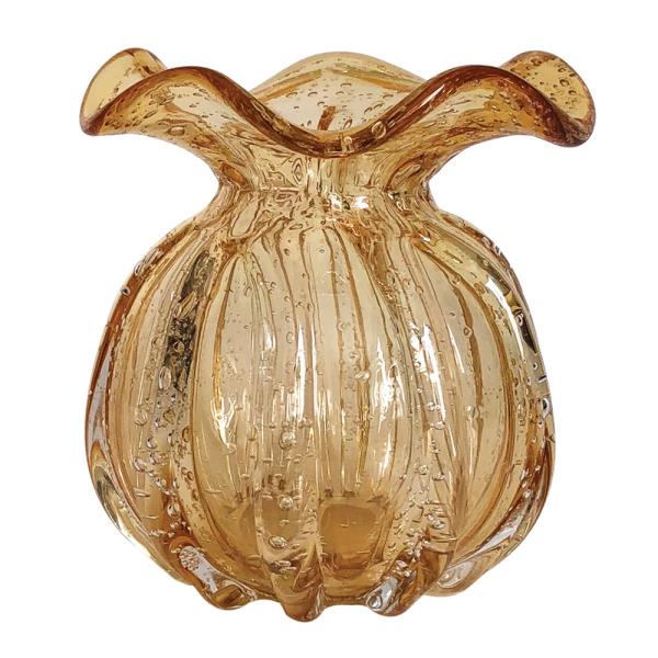 VASO VIDRO AMBAR MURANO 11,5X13CM