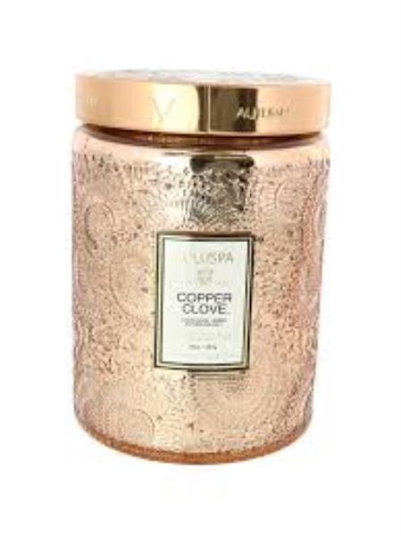VELA POTE VIDRO G 100H REL COPPER CLOVE