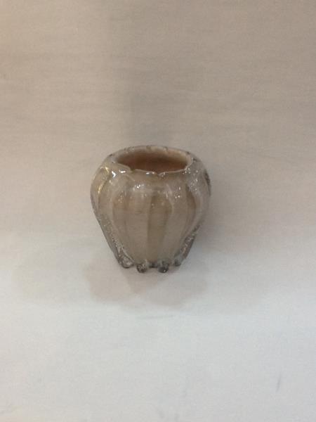 VASO DECORATIVO EM VIDRO BEGE