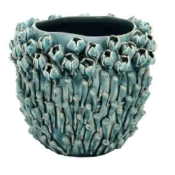 VASO 20X24CM CERAM AZUL HOME CO HANZEL