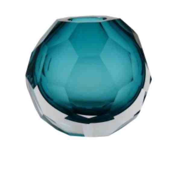 VASO 8X12CM VD AZUL HOME CO GEMSTONE