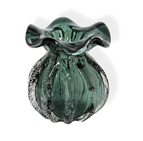 VASO DE VIDRO SODO-CALCICO ITALY VERDE ESMERALDA 10X11CM