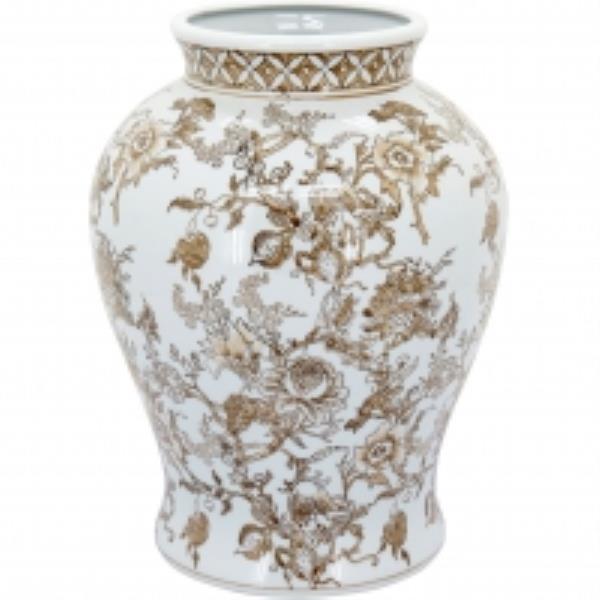 VASO 37CM CER BRAN/MARROM HOME CO TRUFFLE