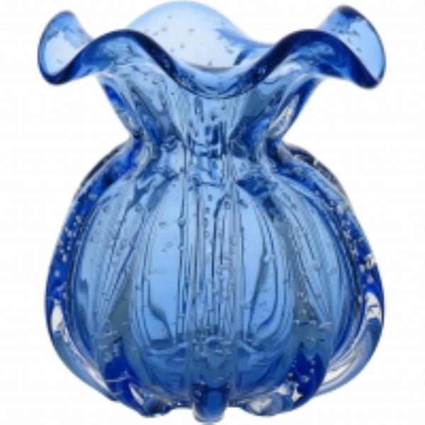 VASO 13X11CM VIDRO AZUL HOME CO PALAZZO