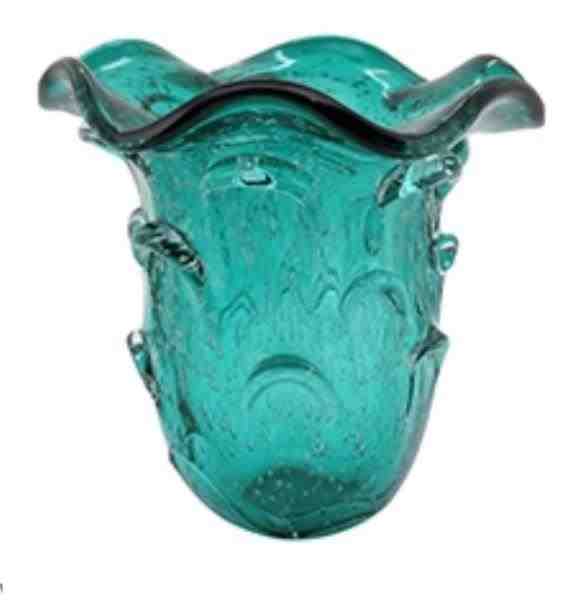 VASO 14X15CM VIDRO AZUL CLARO HOME CO VERONESE