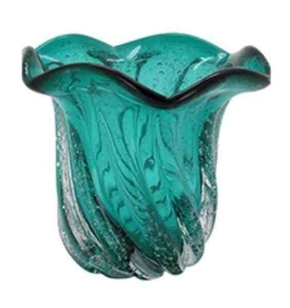 VASO 14X14CM VIDRO AZUL CLARO HOME CO VERONESE