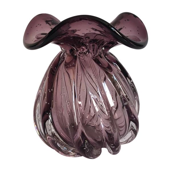 VASO DE VIDRO ROXO MURANO 15X16,5CM