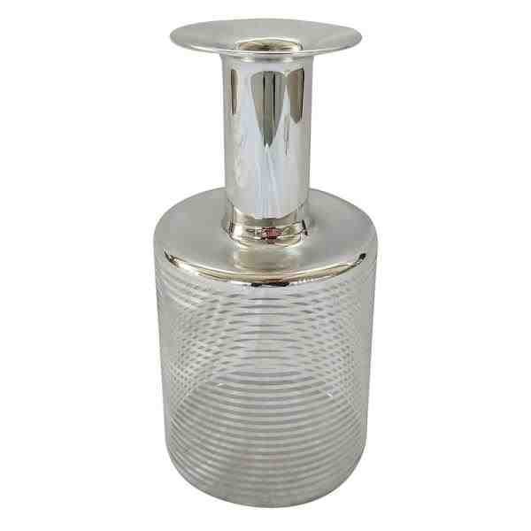 VASO DE VIDRO PRATA C/ LINHA TRANSP