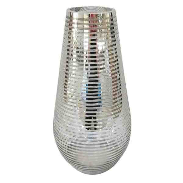 VASO DE VIDRO PRATA C/ LINHA TRANSP