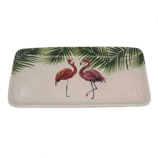 TRAVESSA CERAM FLAMINGO 33,5 X17 X 3CM