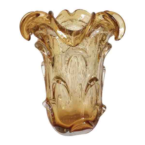 VASO DE VIDRO AMBAR MURANO 19X24CM