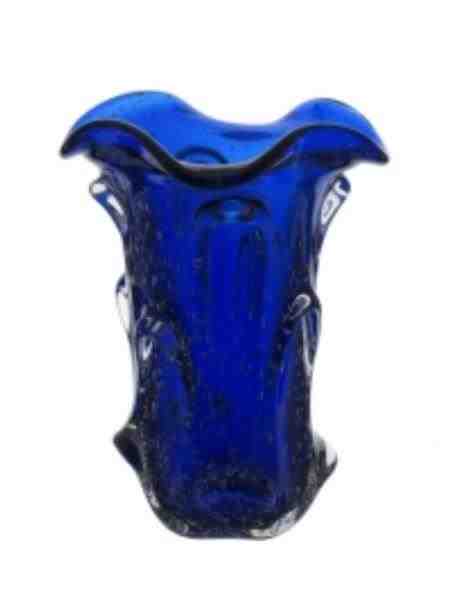 VASO 25X19CM VIDRO AZ ESC HOME CO JEMINA