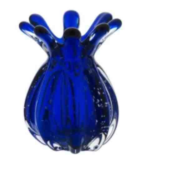 VASO 18X14CM VIDRO AZ ESC HOME CO JEMINA