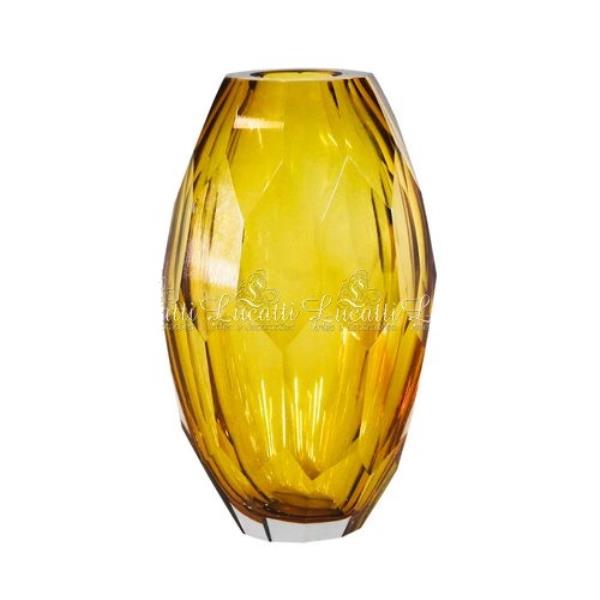 VASO DECORATIVO EM VIDRO AMBAR