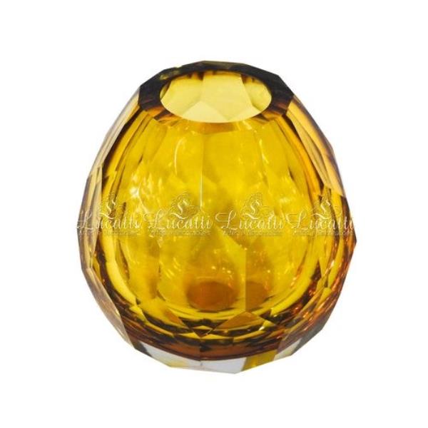 VASO DECORATIVO EM VIDRO AMBAR
