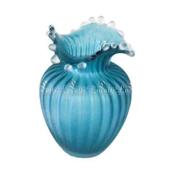 VASO G DECORATIVO EM VIDRO AZUL