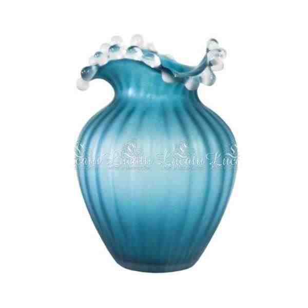 VASO P DECORATIVO EM VIDRO AZUL