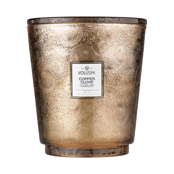 VELA POTE VIDRO +250H 5 PAVIOS COPPER CLOVE