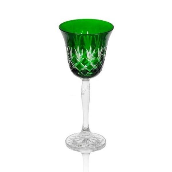 TACA EM CRISTAL P/VINHO 220ML VERDE