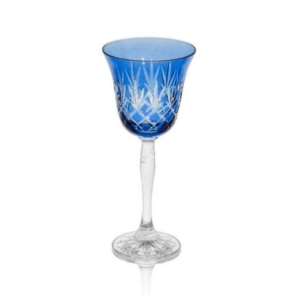 TACA EM CRISTAL P/VINHO 220ML AZ CLARO