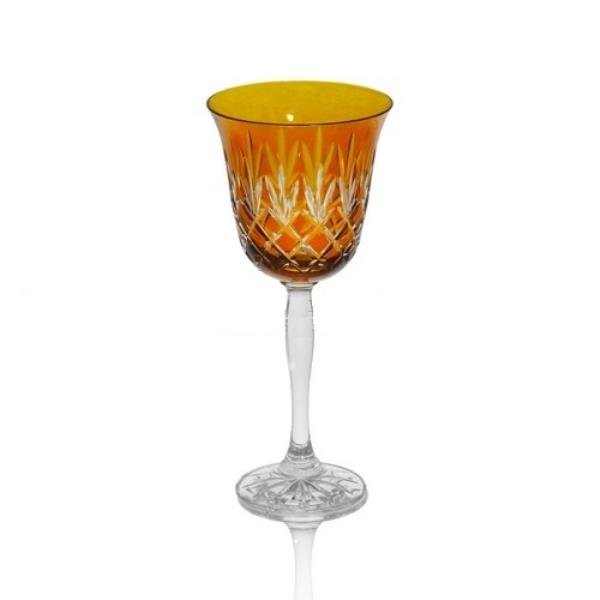 TACA EM CRISTAL P/VINHO 280ML LARANJA