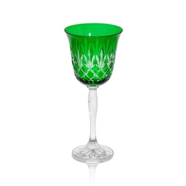 TACA EM CRISTAL P/VINHO 280ML VERDE