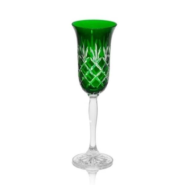 TACA FLUTE EM CRISTAL  200ML VERDE