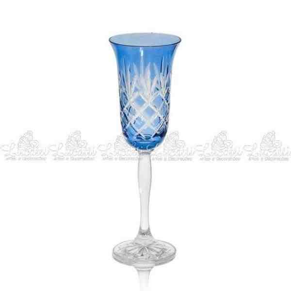 TACA FLUTE EM CRISTAL  200ML AZ CLARO