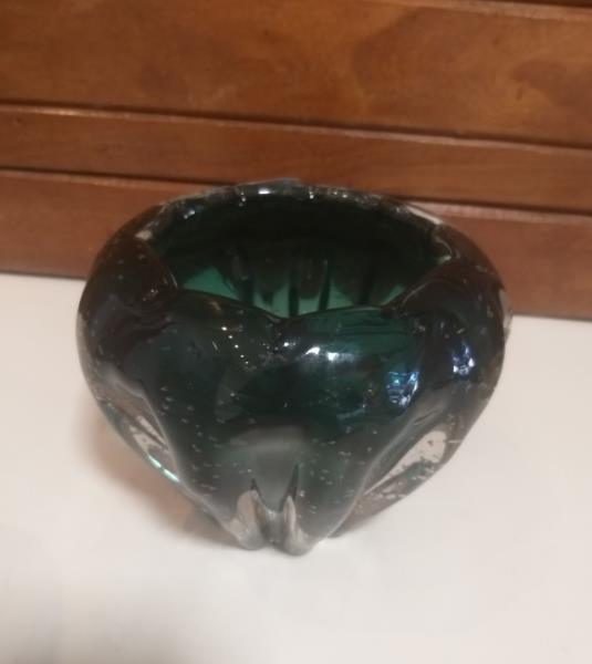 VASO G DECOR EM VIDRO VERDE ESCURO