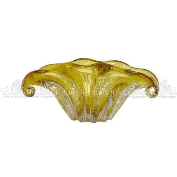 VASO G DECOR EM VIDRO AMBAR