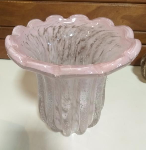 VASO DECOR EM VIDRO ROSA