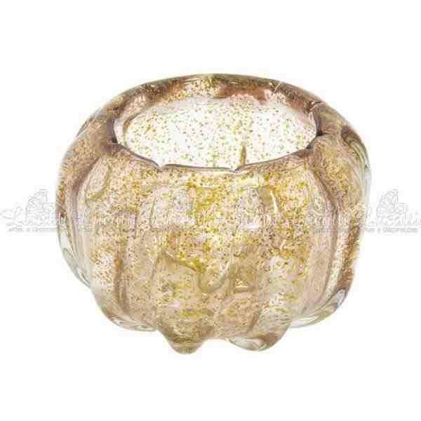 VASO G DECOR EM VIDRO ROSA DOURADO