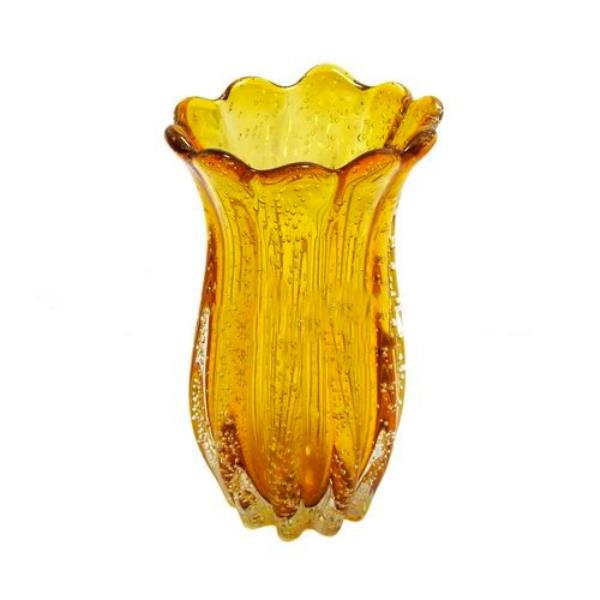 VASO DECOR EM VIDRO AMBAR