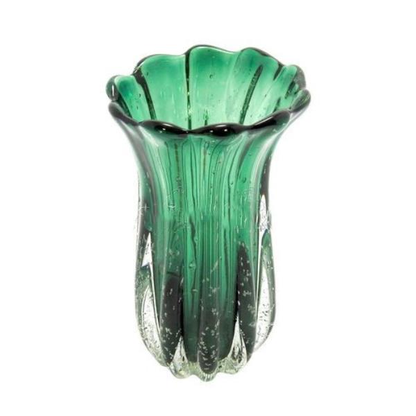 VASO DECOR EM VIDRO VERDE
