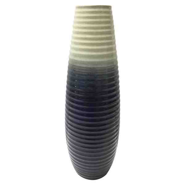 VASO CERAM DUO AZUL E CINZA 18X18X54CM