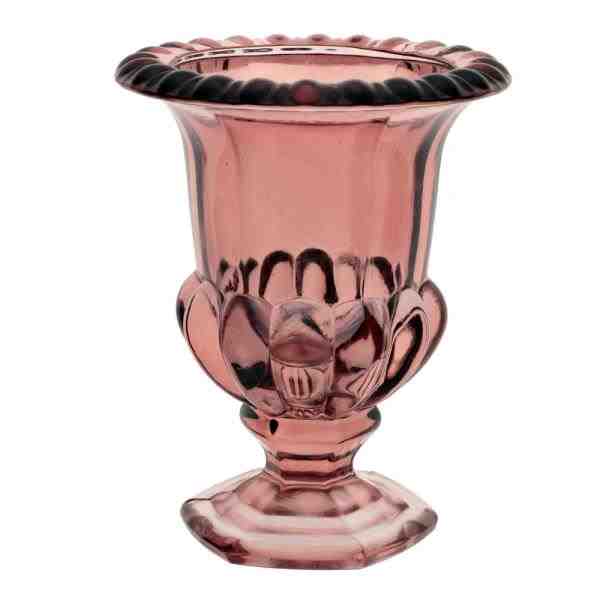 VASO COM PE ATHENAS EM CRISTAL ECOL ROSA
