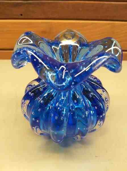 VASO  P 18 AZUL ESCURO S/ OURO