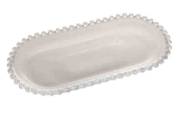TRAVESSA CRISTAL OVAL PEARL 24X12X2CM