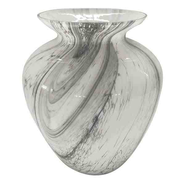 VASO DE VIDRO MARMORIZADO TRANSPARENTE