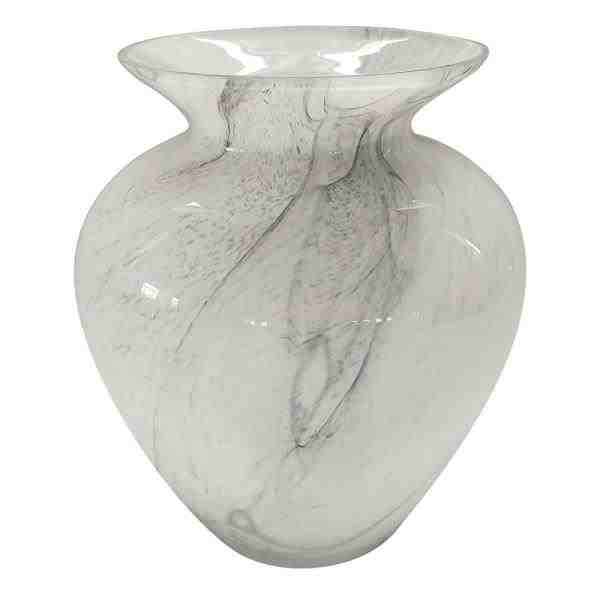 VASO DE VIDRO MARMORIZADO TRANSPARENTE