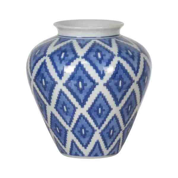 VASO DE PORCELANA AZUL ESCURO 20X20CM