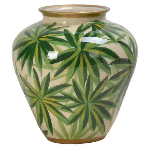VASO DE PORC. FOLHAS LUPINO 20X20X30CM