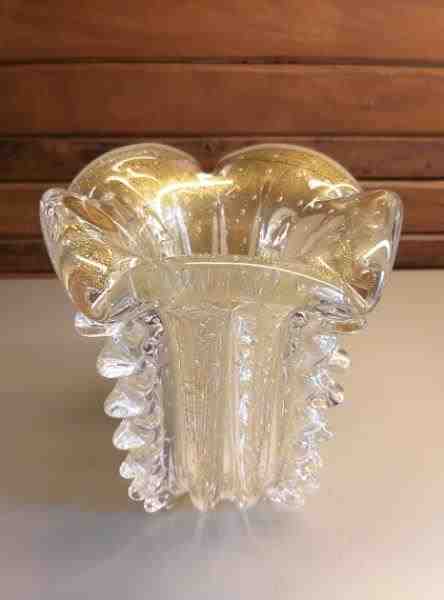 VASO LIEGE 38 CRISTAL TRANSL OURO 24K