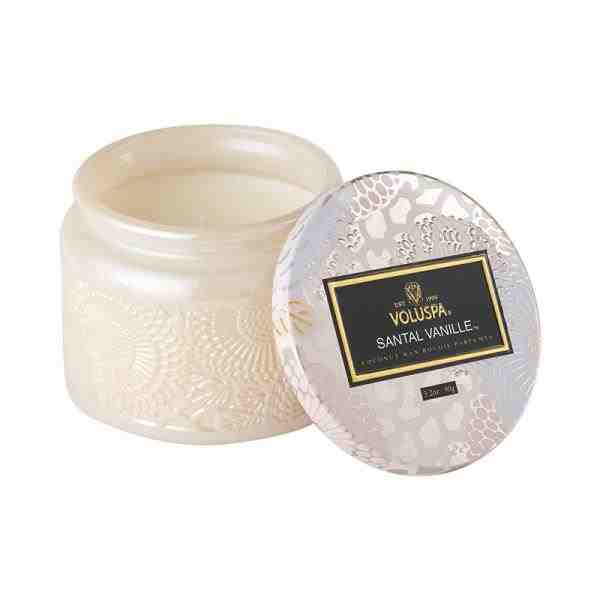VELA POTE VIDRO P 25H REL SANTAL VANILLE