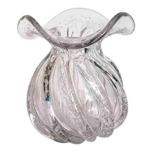 VASO DE VIDRO TRANSP MURANO 15X16,5CM